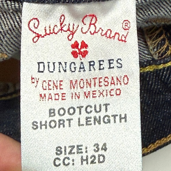 Lucky Brand Jeans Mens 34x30 Blue Bootcut Dark Wash Cotton Spandex Stretch - Picture 8 of 9